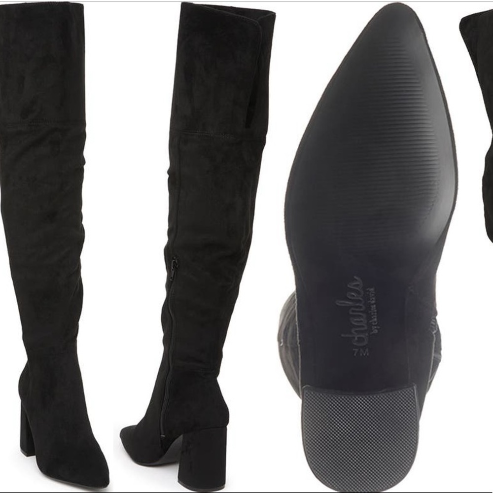 CHARLES DAVID NWT - black faux suede over the knee boot size 7.5